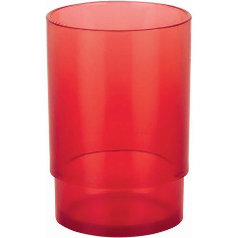 Verre à Dents Transparent en Acrylique Élégant et Pratique pour Salle de Bain, Design Moderne, pour Organiser Vos Accessoires, Taille Unique, Rouge