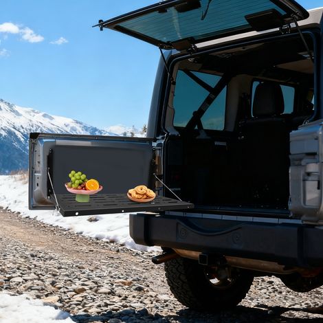 Klapptisch Heckklappe Tailgate Tisch Laderaumhalterung For Jeep Wrangler JK Neu (1/5)