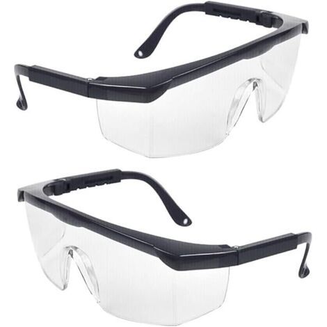 QORVA-Lunettes de sécurité, 2 pièces, lunettes de sécurité enveloppantes, lunettes de protection antibuée, lunettes de protection pour enfants et adultes, protection des yeux avec verres PC transparen (1/3)