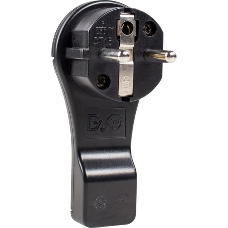 Schutzkontaktstecker Flachstecker schwarz bis 1,5mm² IP20 (1/2)