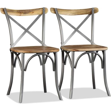 Maison Exclusive - Esszimmerstühle 6 Stk. Mangoholz Massiv und St (1/5)