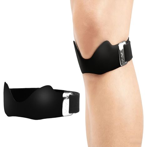 2 pièces rotule genouillère réglable genouillère Silicone antidérapante genouillère pour courir basket-ball volley-ball, 17.55CM, noir