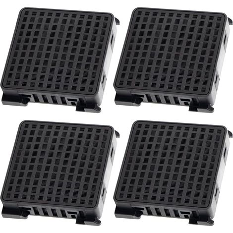 Pack de 4 filtres à charbon actif pour réfrigérateur Liebherr Fresh Air, remplace 7440021-00 [9096989, 988246001, 988246000, 9882429] - noir
