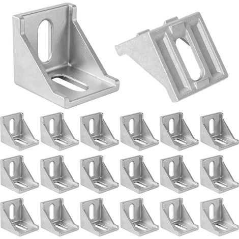24-teiliges Winkelmontage-Set für 4040 Aluminiumprofile – Winkelverbinder-Set für T-Nut-Schienen (1/5)