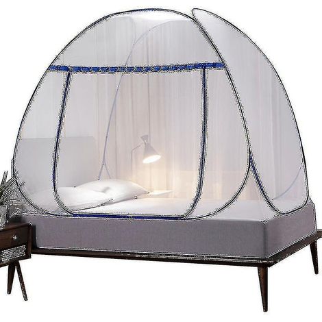 Faltbares Moskitonetz für Doppelbett, großes tragbares Reisezelt mit Reißverschluss und Doppeltür, einfacher Aufbau, feines Netzgewebe (1/4)