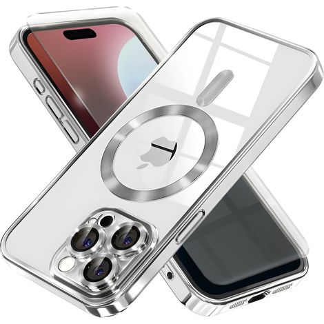 Funda para iPhone 16 Pro Max, Electro MagSafe, plateada + protector de pantalla (1/5)