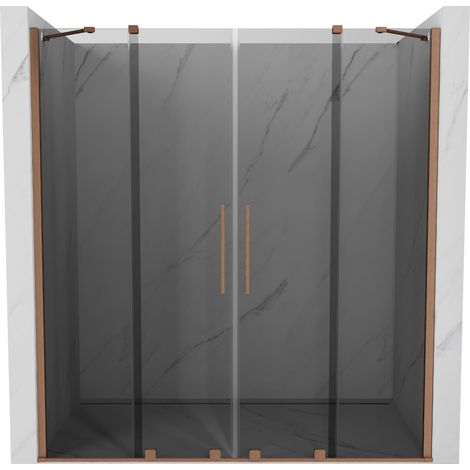 Mexen Velar Duo porte de douche coulissante 180 cm, graphite, cuivre brossé - 871-180-000-42-65 (1/5)