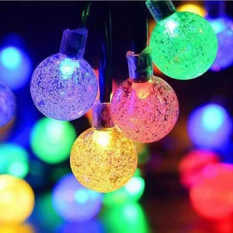 Guirlande Lumineuse Solaire 30 Boule LED - 6m Fil Souple Eclairage Décoration Intérieur et Extérieur/Jardin, décoration de fête (1/5)