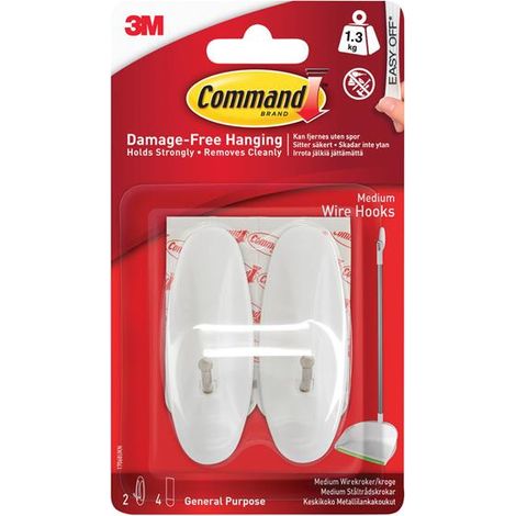 Command 17068 Medium Wire Hooks (Pack 2) COM17068
