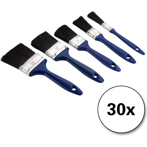 Paint brush set 30 pcs 5 sizes blue handles (1/5)