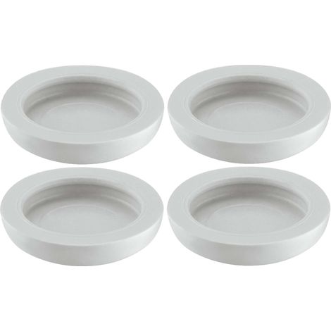 4x Patin glisseur rond plastique gris à enfoncer extra plat pour sols variés Protection Parquet Tapis Moquette Feutre Pied Meuble Chaise Table Embout, Ø13mm