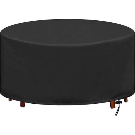 Housse de protection pour table ronde 128x71cm – Imperméable au vent – Tissu Oxford 420D – Résistante aux UV – Cordon de serrage (1/5)