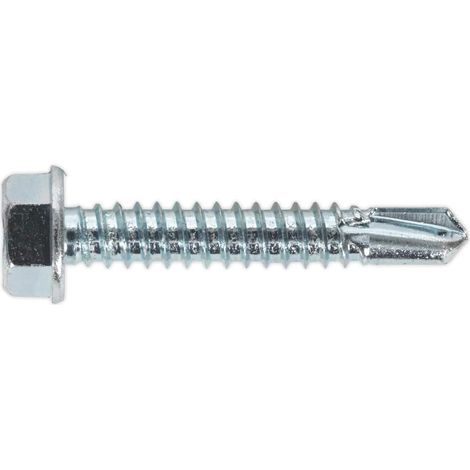 Sdhx6338 Self percer Vis 6,3 x 38 mm Zinc à tête hexagonale DIN 7504 K Lot de 100