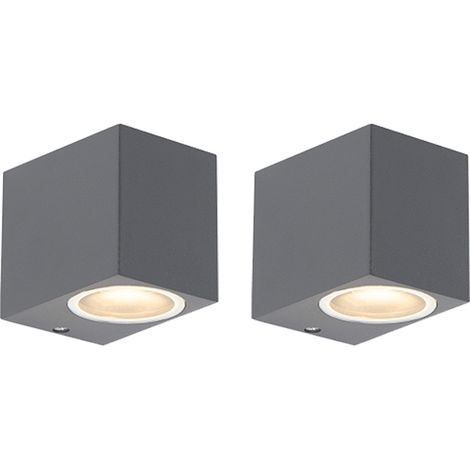 Set mit 2 modernen Wandleuchten Anthrazit IP44 - Baleno I.