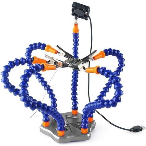 Support pour Fer à souder avec Troisième main flexible, Rangements et Pinces alligator résistantes à la chaleur (1/3)