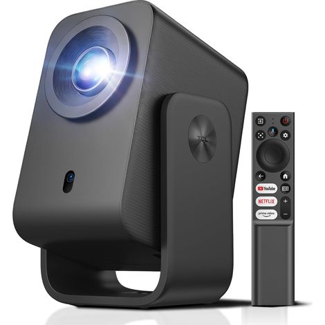 Video Projector 4K Compatibility, Native 1080P, 8W Dolby Audio, Integrated Smart Google TV, Auto Focus/Keystone, Wi-Fi, Bluetooth, 285° Swivel Mini Portable Video Projector (1/5)