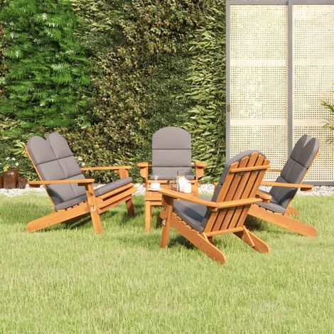 Ensemble de salon de jardin Adirondack 5 pcs Meuble de jardin Mobilier de jardin bois acacia solide 42237 (1/5)