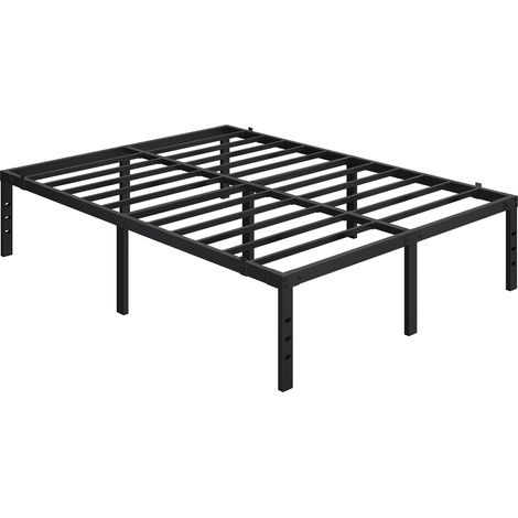Yaheetech Rete Letto Matrimoniale 160 cm × 200 cm Senza Testiera Altezza 41,5 cm con Contenitore Sotto il Letto a Piattaforma in Metallo Nero