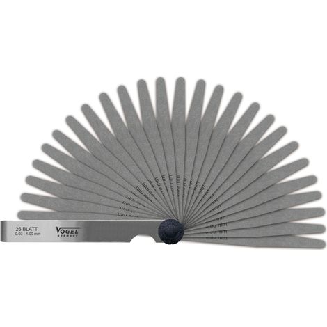Vogel Germany Fühlerlehren Satz (26 Blatt, 0.03 ° 1,00 mm, 100 mm lang) 411010