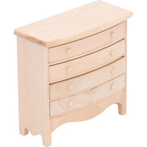 Armoire miniature en bois pour maison de poupée, commode à tiroirs faite main, table de chevet réaliste modèle réduit (1/5)