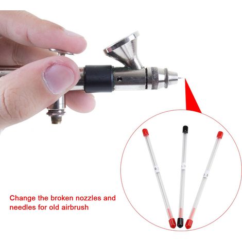 Ersatz-Airbrush-Nadeln, 3er-Set mit 0,2 mm, 0,3 mm und 0,5 mm Düsen, kompatibles Ersatzzubehör für Farbspritzpistolen (1/3)