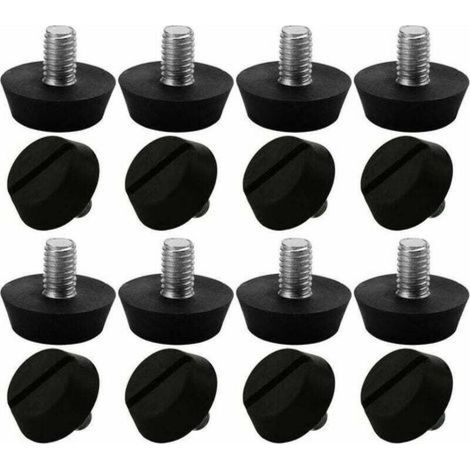 16pcs Pieds de Meubles Réglables Nivellement Patin Base Jambe Pied de Table Chaise Ajustables Protection Sol M6 x 12 x 20mm (1/5)