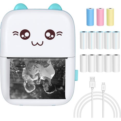Imprimante Photo,Bluetooth Poche Pocket Papier Thermique,Instantané Rechargeable sans Fil BT Mobile (1/5)