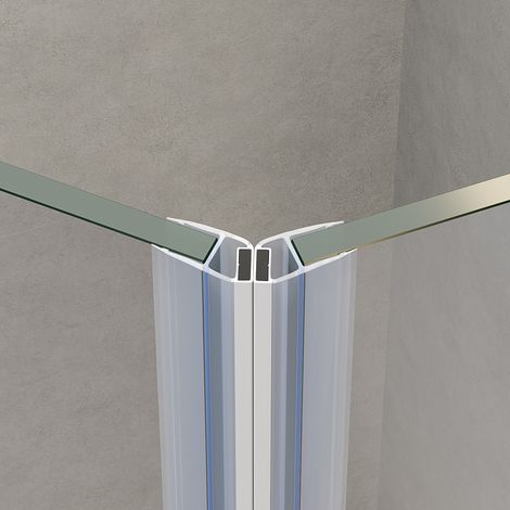 Duschtür-Magnetdichtung 135° 1 x Paar 200 cm für Fünfeckduschen Pendeltür Drehfalttür Glasstärke 8mm 9mm 10 mm (1/4)