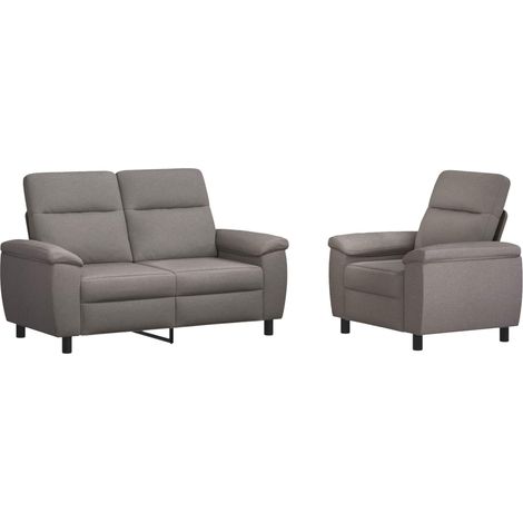 Sofa-Set 2 pcs Taupe Stoff vidaXL