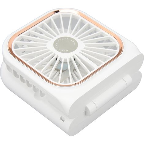 Tragbarer, faltbarer Nackenventilator, Handyhalterung und multifunktionale Powerbank, Mini-Falt-USB-Tischventilator, weiß (1/5)