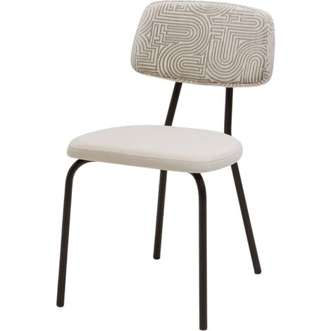 Chaise en Motif graphique en chenille et velours uni YSABEAU