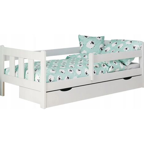 Cama Houston 889, Blanco, Individuales, 80x160, Madera, Somieres, 88x164x60cm