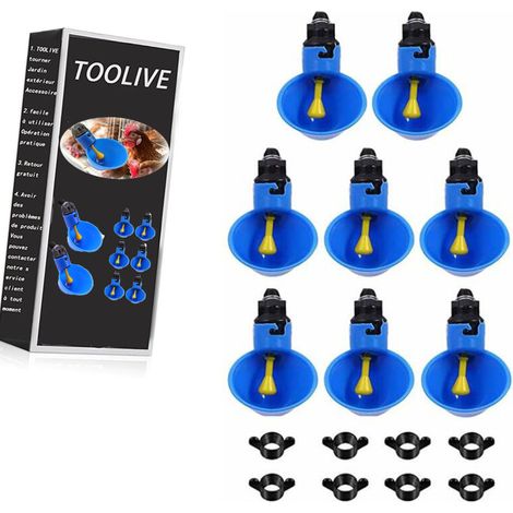 8 Pcs Automatic Poultry Cup Chicken Water Drinker for Chicks Ducks Quail, Birds Water Dispenser (Blue) (1/5)