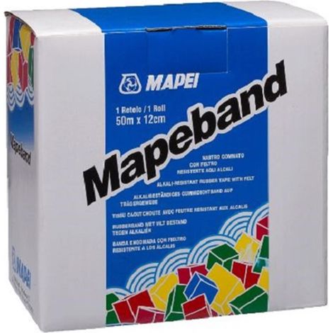 Mapei – Ruban PVC étanche MAPEBAND PE 120 – 10 mètres – Pour jonctions murs et sols – Environnement humide – Tissu polyester caoutchouté