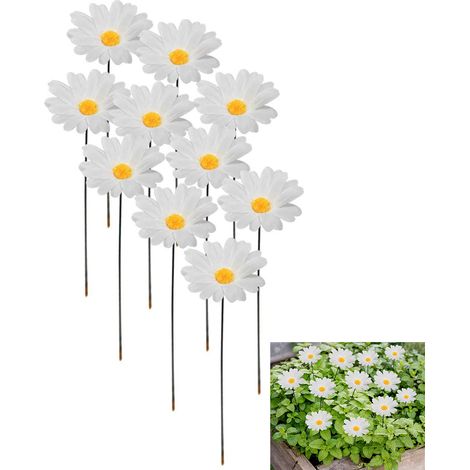 Lot de 10 Marguerites Blanches Artificielles – Décoration de Jardin sur Tige 30 cm (1/4)