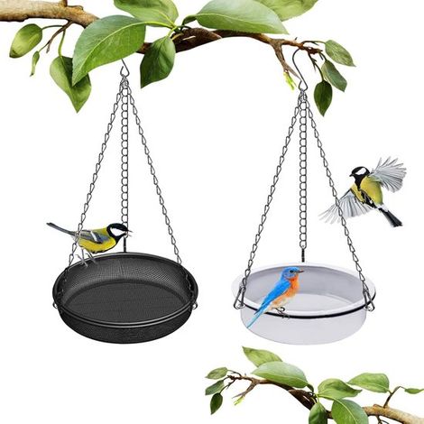 Comedero y bebedero colgante para pájaros de jardín，bebedero y plato de agua de plástico para pájaros，plástico，acero (1/5)