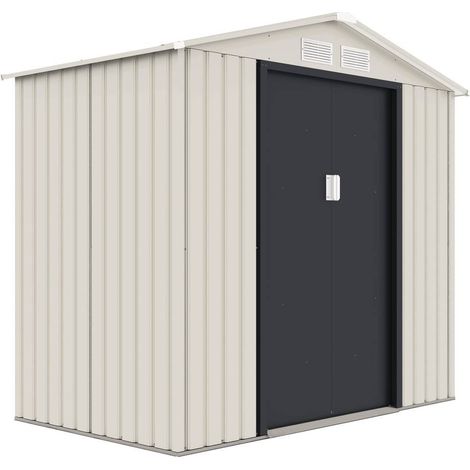 Casetta da giardino in metallo "Nebraska" - 2,70 m² - Beige/grigio antracite (1/5)