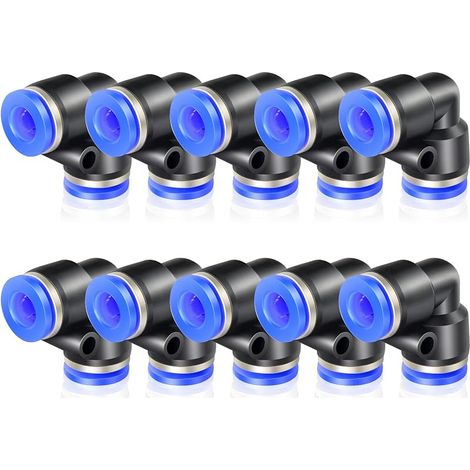 10 Pcs Coude 6mm Tube OD Push to Connect Tube Pneumatique Raccords Push Lock (PV6)