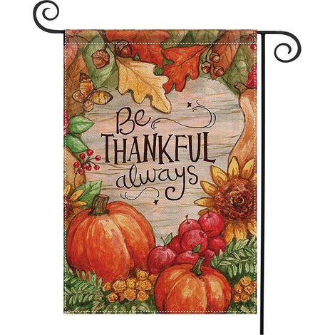 Drapeau de jardin d'automne - Bienvenue en automne - Drapeau de jardin de Thanksgiving - Toile de jute - Feuilles d'automne - Taille double