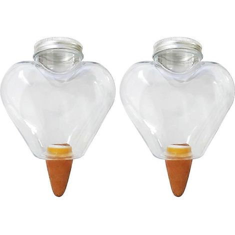 Lot de 2 systèmes d'irrigation goutte à goutte automatiques en forme de cœur pour plantes et fleurs d'intérieur (1/5)