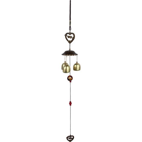 Carillons éoliens cloche en métal en forme de cœur, ornement de maison, décor de cour extérieure (1/5)