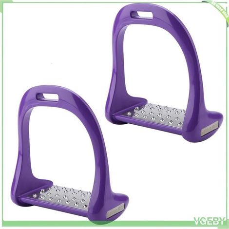 Étrier d'équitation - FAFEICY - Modèle aluminium - Coussin antidérapant - 1220 g la paire - Violet (1/5)
