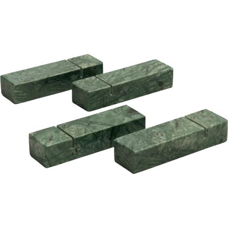 Poggia Couverts en marbre vert Guatemala - Lot de 4 pièces artisanales fabriquées en Italie - Accessoires de table avec coupe pour couteau - Design minimal, idée cadeau (1/5)