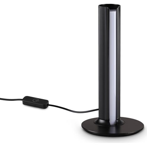 Ideal Lux Lampada da tavolo moderna DORICA 1 luce LED integrato nero metallo