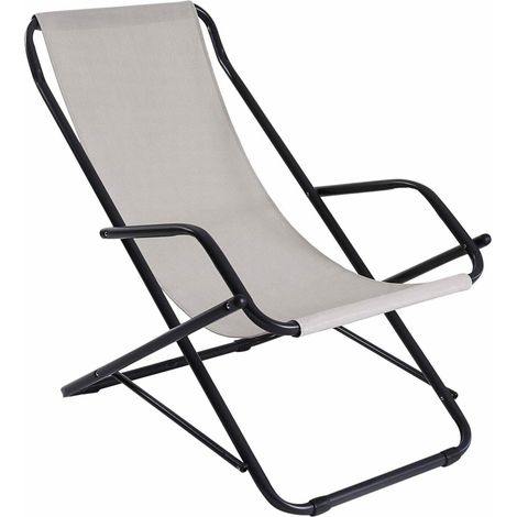 Sdraio per casa e giardino Made in Italy in acciaio sdraio dondolina color grigio sdraio relax pieghevole per campeggio e mare