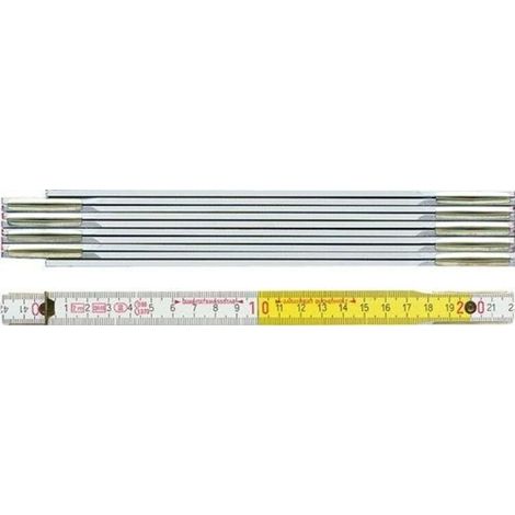 BMI Gliedermaßstab 9802 L.2m B.16mm mm/cm EG III Buche weiß-gelb - 982980200 (1/4)