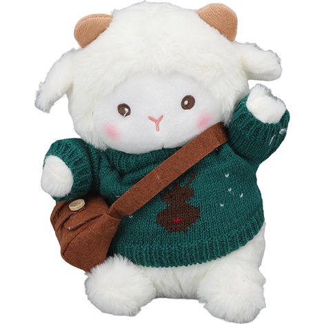1 peluche mouton, douce au toucher, en tissu peluche et coton PP, hauteur 22,5 cm, idéale chambre ou bureau (1/5)