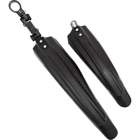 Guardabarros para bicicleta, material resistente, ajuste regulable, 1 juego, color negro. (1/2)