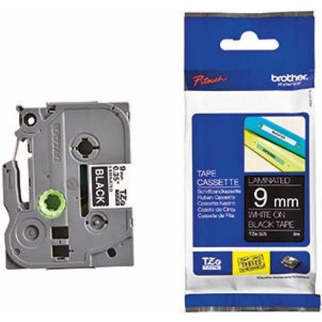 Schriftbandkassette P-touch TZe-325 9 mm x 8 m (B x L) schwarz weiß