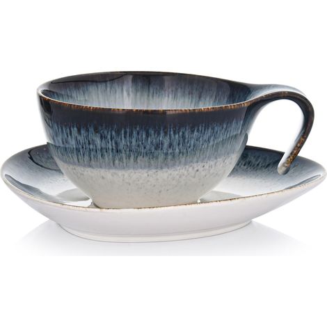 Tazza e piattino Duka Time DIM da 350 ml in porcellana multicolore (1/5)